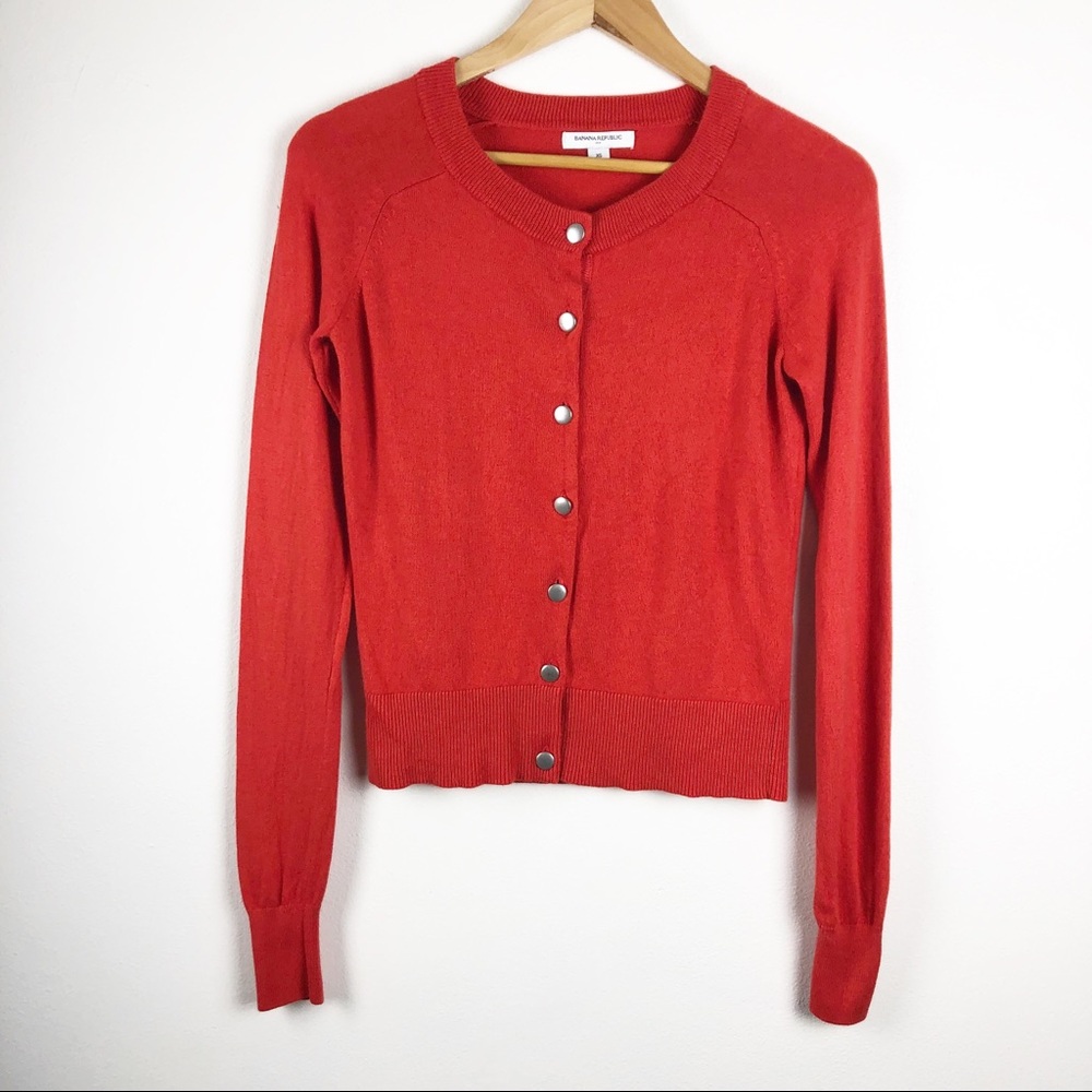 ☀️ Banana Republic Orange Cardigan
